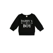 hirigin Baby Long Sleeve Tops Daddy's Boy Letter Round Neck Clothing