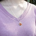 thumbnail image 2 of Rainforest Macaw Parrot Tropical Watercolor 0.75" Pendant with Sterling Silver Plated Chain, 2 of 4