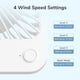 thumbnail image 3 of Desk Fan Battery Rechargeable, 4500mAh 180°Foldable Portable Personal Fan, 4 Speeds Adjustable Long Battery-life for Home Office Travel Outdoor Gifts for Women Men-White, 3 of 5