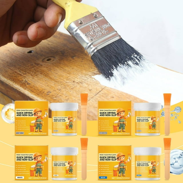 Fiudx Pintura para Pisos a Base de Agua, Protección Duradera, Fácil Aplicación, Gran Impermeabilidad, Uso Versátil, para Pisos de Hogar y Oficina, Presentación de 100 Ml, Alta Resistencia Al Desgaste