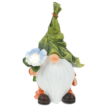 Gnome Garden Solar Statue Light Figurine Resin Glowing Sculpture Outdoor Gnomes Decor Lawn Animal Figure Powered