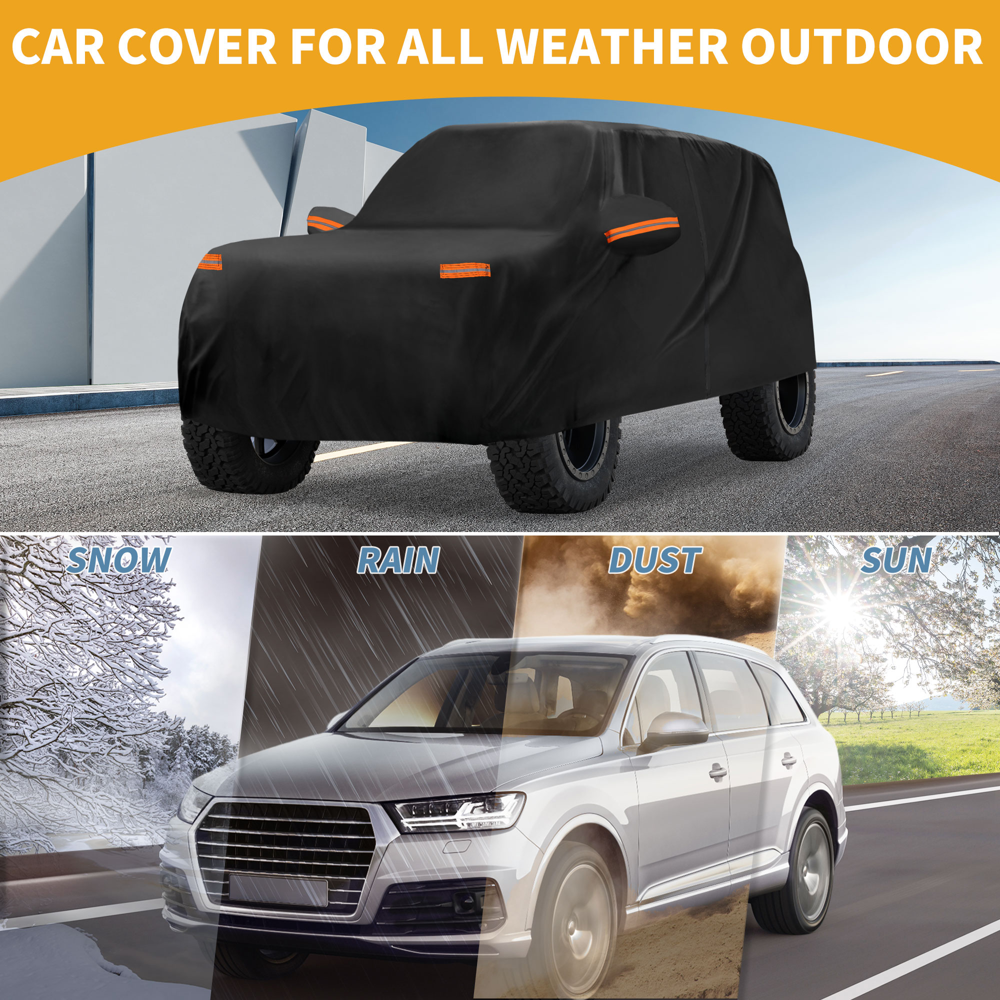 Unique Bargains Durable Waterproof Car Cover Black ["for Ford Bronco"]
