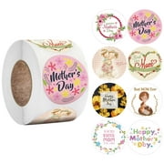 NIUREDLTD Home Decoration Happy Mother's Day Gift Stickers Sweet Hot Pink Heart Design For Mother's Day Decorations Gift Wrap 1.5 Inch 500 Total Labels
