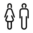 thumbnail image 4 of Hommes Femmes Toilettes Signe Rétro Acrylique Salle de Bain Signe WC Autocollants Toilettes Symbole Signe un Noir, 4 of 9