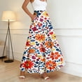 thumbnail image 2 of Arlun Bohemian Long Skirts for Women Elastic High Waist Floral Pleated A-Line Maxi Skirts 2026 Trendy Beach Vacation Outfit Loose Lightweight Flowy Summer Skirt with Pockets 23-White S, 2 of 6
