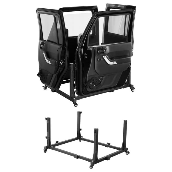 KFFKFF Jeep Door Transport Trolley, Quad Door Mobile Storage Stand with Enhanced Rubber Padding, Robust Vehicle Door Support Trolley Compatible with Jeep Wrangler JK JL/Gladiator JT 2007- 2023 JK JL