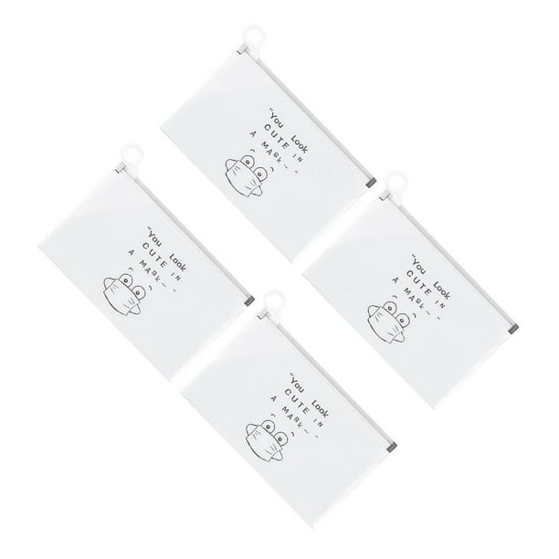 Eigraketly Bolsa de soporte para cubierta facial Joyas Anillos Pendientes Cubiertas faciales Almacenamiento Bolsa de PP Diseño de dibujos Escalada blanco 4 piezas