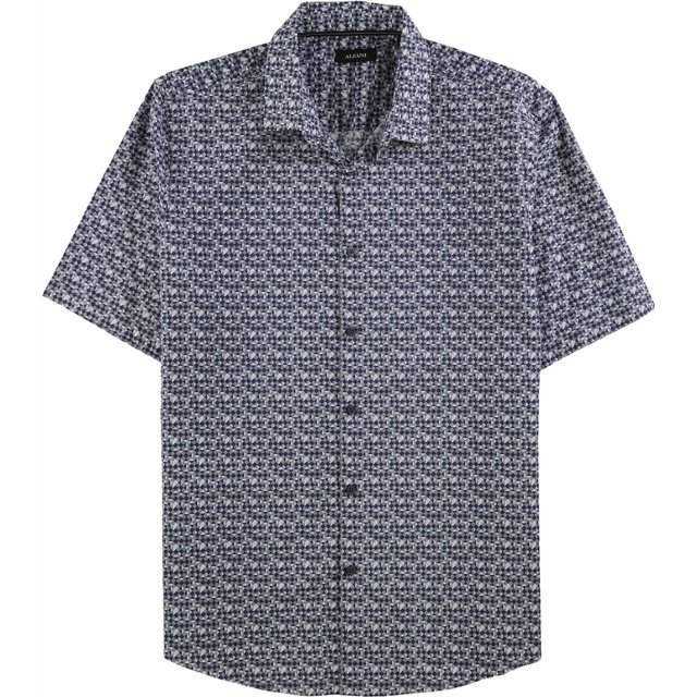 Alfani Camisa con botones Paisley para hombre, azul, grande