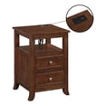 thumbnail image 2 of Melbourne Two-Drawer End Table with Charging Station and Shelf in Espresso Wood, 2 of 11