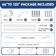 thumbnail image 5 of White Curtain Rods for Windows 66 to 120 Inch(5.5-10ft) - 1'' Diameter Heavy Duty Curtain Rods with Imitation Wood Grain Pattern Finials,Adjustable Decorative Curtain Rods Set,28-120'', 5 of 8