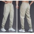 thumbnail image 1 of Ceisia Men Solid Color Loose Casual Pants Elastic Waist Drawstring Sports Gift Work Trousers, 1 of 8