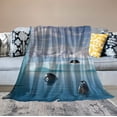 thumbnail image 2 of Nawypu Flannel Throw Blanket Penguins On The Iceberg Print Blanket Lightweight Soft Couch Blanket Warm Cozy Plush Blanket for Bed Couch Sofa Chair, 2 of 6