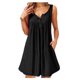 thumbnail image 2 of Vestido de mujer Chaleco con botones plisados ​​Camiseta Vestido sin mangas con bolsillo informal, Negro, S Monstrate AP002060-01, 2 of 6