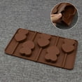 thumbnail image 4 of HomeLife 5 Grid Double Heart Shaped Silicone Non Stick Lolly Chocolate Cookie Candy Mold, 4 of 13