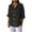 #01 Black, variant on Busydd Womens Tops V Neck 3/4 Length Sleeve Cotton Linen Shirts Solid Color Lapel Dressy Blouses Fashion Loose Button Down T Shirts Summer Casual Bubble Sleeve Tie Back Tops,Plus Size S-5XL