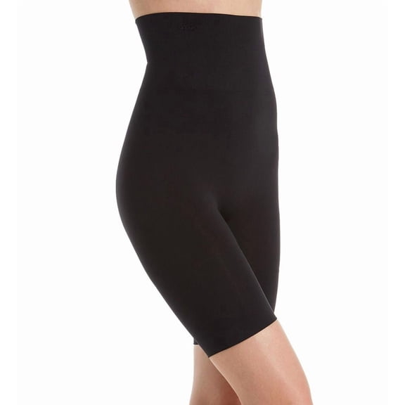 Women's MeMoi MSM-108X Plus SlimMe Seamless High Waisted Thigh Shaper (Black 1X)