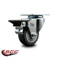 thumbnail image 2 of 3 Inch Thermo Rubber Wheel Swivel Top Plate Caster with Posi Brake SCC, 2 of 2