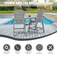 thumbnail image 4 of Tall Adirondack Chairs Set of 2，Outdoor Adirondack Barstools with Double Connecting Tray Patio Stools Weather Resistant for Outdoor Deck Lawn Pool Backyard, Light Grey, 4 of 7