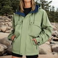 thumbnail image 2 of Women's Rain Jacket Zipper Packable Lightweight Windbreaker Water_Resistant Pullover Jackets with Hood Hiking Travel Cargo Jackets (Light Green,L), 2 of 6