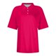 thumbnail image 3 of camisa de color sólido de manga corta con solapa casual de moda para mujer tops con botones para mujer rosa intenso / m, 3 of 4