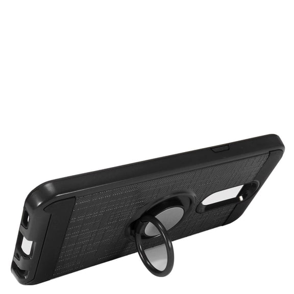 GSA Brushed Hybrid w/Ring Stand For LG K40 LM-X420, LG Solo LTE Black