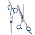 thumbnail image 4 of Kit de tijeras de corte de pelo, 11 Uds., cepillo con Clip, peine, tijeras de peluquería de acero inoxidable, juego para barbería, azul, 4 of 10