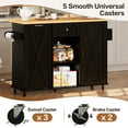thumbnail image 4 of spanspace Chariot Kitchen Island de 48 Pouces, avec Abattant, Armoire pour Poubelle de 10 Gallons avec Rangement et Bascule, Kitchen Island Portable avec Roues, Tiroir et Tablettes Ajustables pour la Cuisine, Noir, 4 of 10