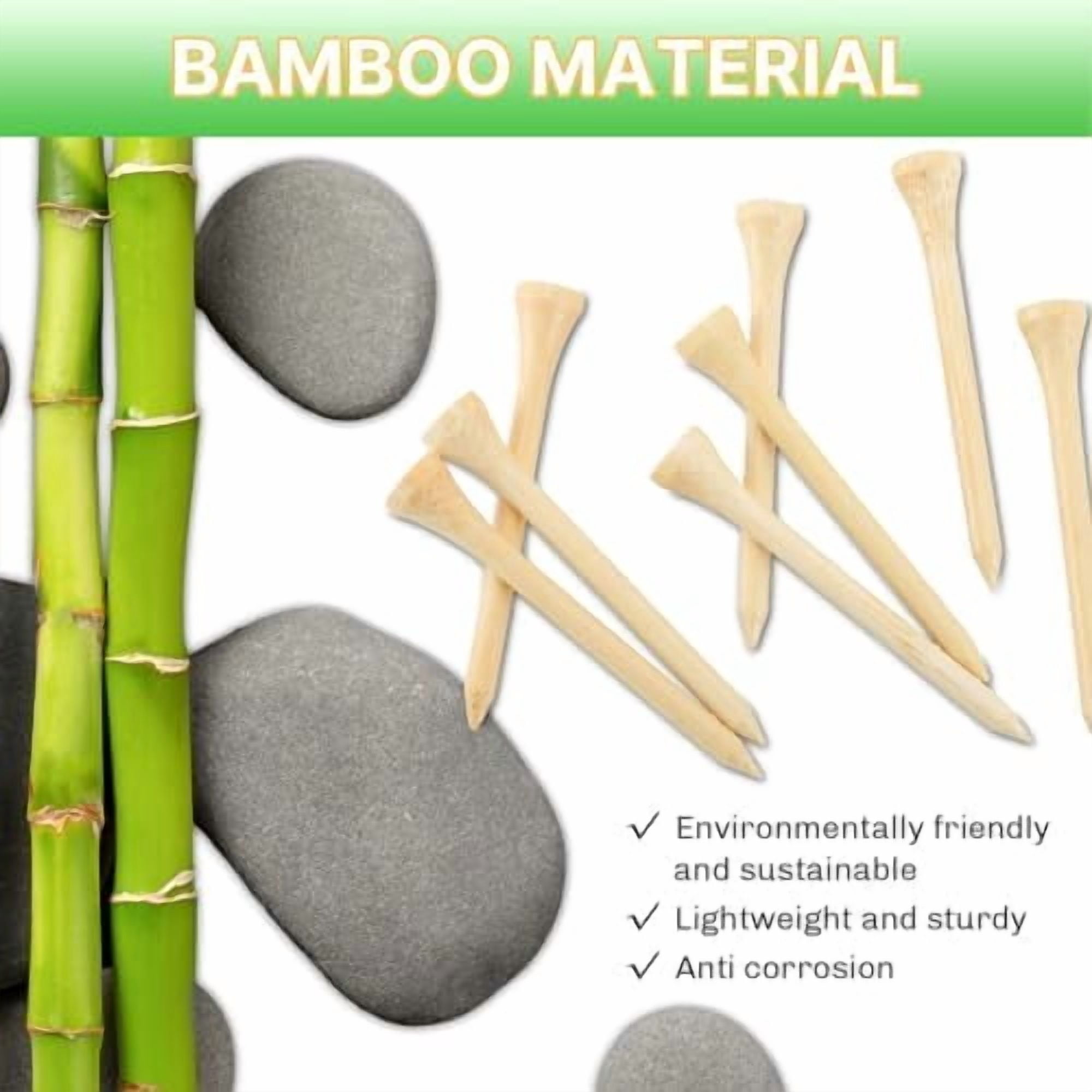 Bamboo Golf Tees 1000/500/250 PCS 2-3/4 & 3-1/4 inch Length | Bamboo Golf Tees, 7X Stronger Than Wood Golf Tees, Reduce Friction & Side Spin