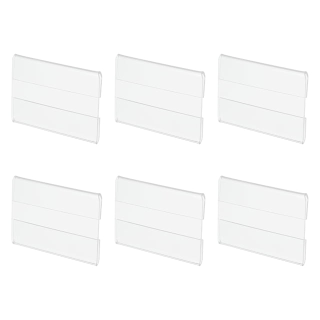 Soporte de señal acrílico de pared 2.4 x 1.6 pulgadas soporte de señal de plástico transparente de pared marco acrílico, paquete de 6