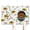 White-931, variant on Sunflower Print Pet Feeding Mat, Absorbent Waterproof Non-Slip Dog Food Mat for Dogs and Cats