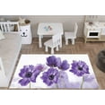 thumbnail image 3 of Corridor Rugs, Flower Rugs, Purple Rug, Purple Flower Rugs, Popular Rugs, Botanical Rug, Gift Rugs, Easy To Clean Rugs, Bedroom Rugs, 3.9'x5.9' - 120x180 cm, 3 of 8
