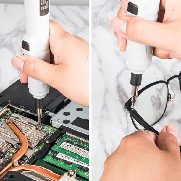 Juego de destornilladores eléctricos tipo bolígrafo Mini destornillador recargable de 3,6 V con broca
