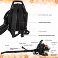 thumbnail image 5 of Backpack Leaf Blower Gas Powered, 63.3 CC 2-Stroke Engine Gas Leaf Blower Backpack, Lightweight Powerful Gas Blower, 700 CFM Air Cooling Gasoline Garden & Snow Blower for All-Season Lawn Yard, 5 of 5