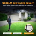 thumbnail image 2 of Foco LED LUTEC de 80 W, del anochecer al amanecer, 9000 lúmenes, IP65, negro, 2 of 8