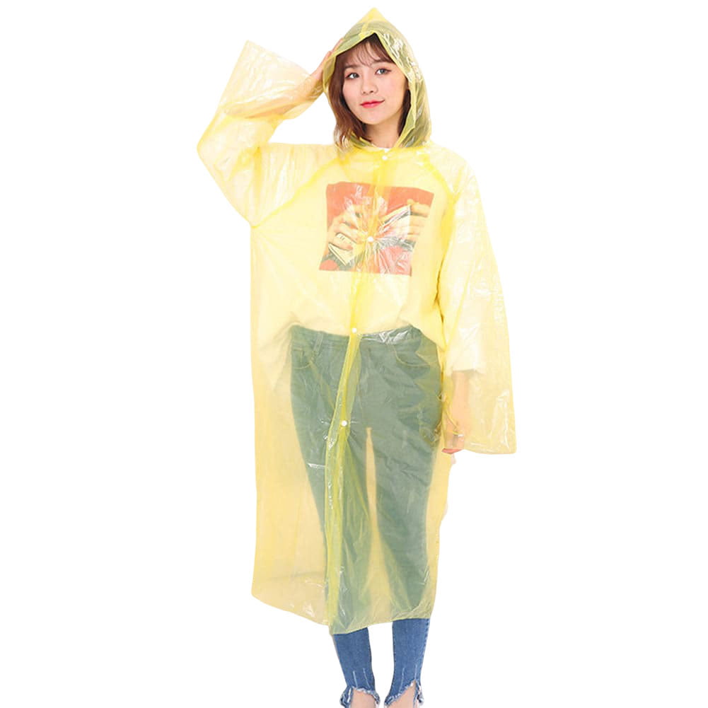 10pcs Disposable Adult Emergency Waterproof Rain Coat Poncho Rainwear CA 