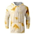 thumbnail image 3 of XIAOCHA Men's Monochrome Tie Dye Print Pullover Hoodie Oversized Long Sleeve Hooded Sweatshirt With Kangaroo Pocket Soft Bold Casual Hoodies, 3 of 5