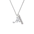 thumbnail image 2 of Delight Jewelry Silvertone Small Gelato Script Initial - M - Silvertone Always My Mother Bar Charm Necklace, 23", 2 of 4