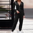 thumbnail image 2 of HBFAGFB Combinaison à Manches Longues pour Femmes Fermeture Éclair Combinaison Décontractée Simple Confortable Noir Taille P, 2 of 6