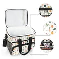 thumbnail image 6 of FORMRS Insulated Cooler Bag 24 Cans Capacity Soft Leakproof Lunch Box with Side Pockets, Beige Vegetables Pattern, 6 of 7