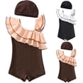 thumbnail image 4 of LRen Toddler Bathing Suit Girl One Piece Ruffles Swimwear for Kids Funny Summer Bathing Suits Girls Beach Swimwear Toddler Girls Swimsuit, 4 of 7