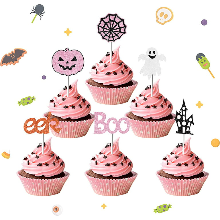 Halloween Cupcake/Straw Toppers - Pink Polka Dot Creations