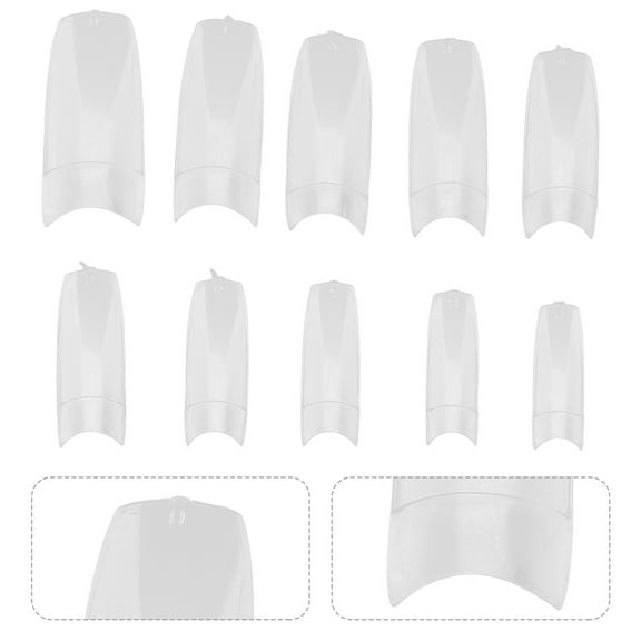 LOLIPPYY 500 Pieces Full Cover Transparent False Nails for Women Stylish and Nail Tips