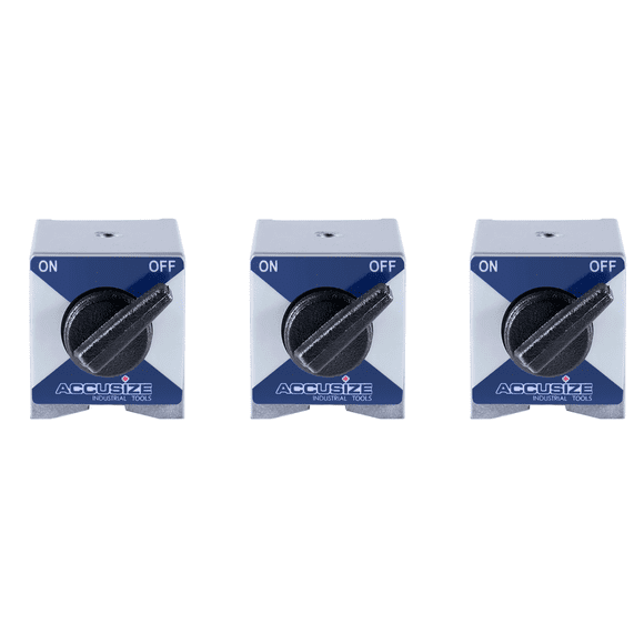 Accusize 176lbs Magnetic Pull ON/OFF Type Magnetic Bases, 3pcs/set, 6010-0121x3