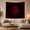 Red Sun Rays, variant on Anthropomorphic Sun and Moon Face Against Black, Mystical Illustration for Occult Enthusiasts, Sacred Geometry Decor, Halloween Gift, Tapestry Wall Hanging for Bedroom and Living Room