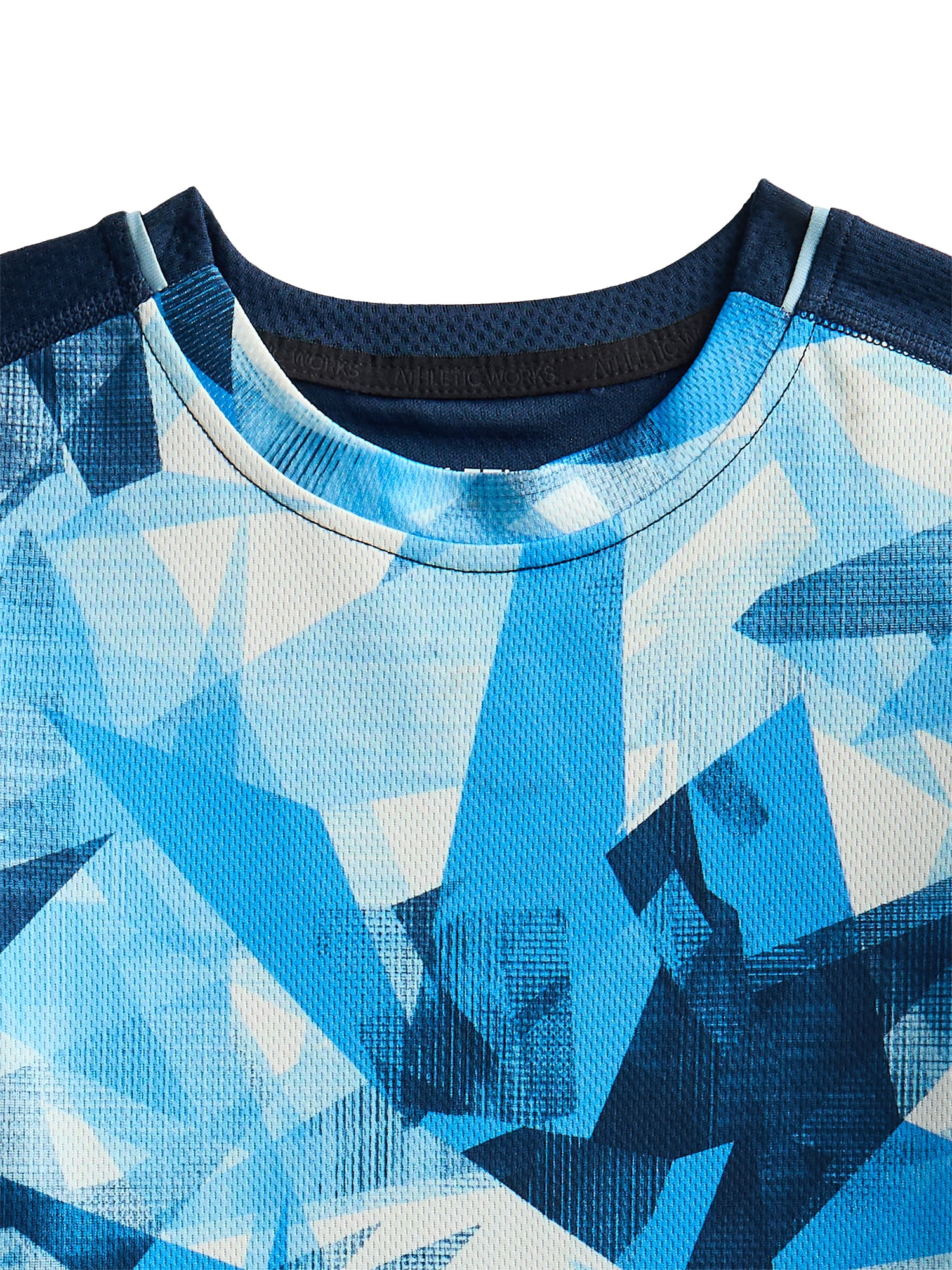 Athletic Works Boys' Print Performance Tee with Short Sleeves, Sizes 4-18 & Husky
