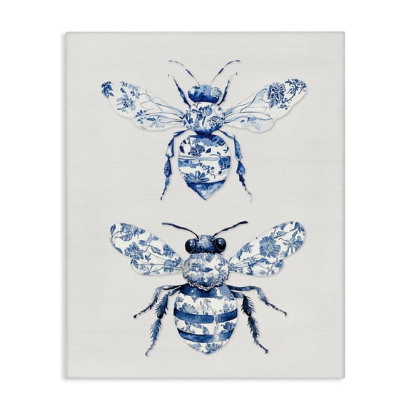 Toile Patterned Bees Canvas Wall Art, design by Lettered and Lined