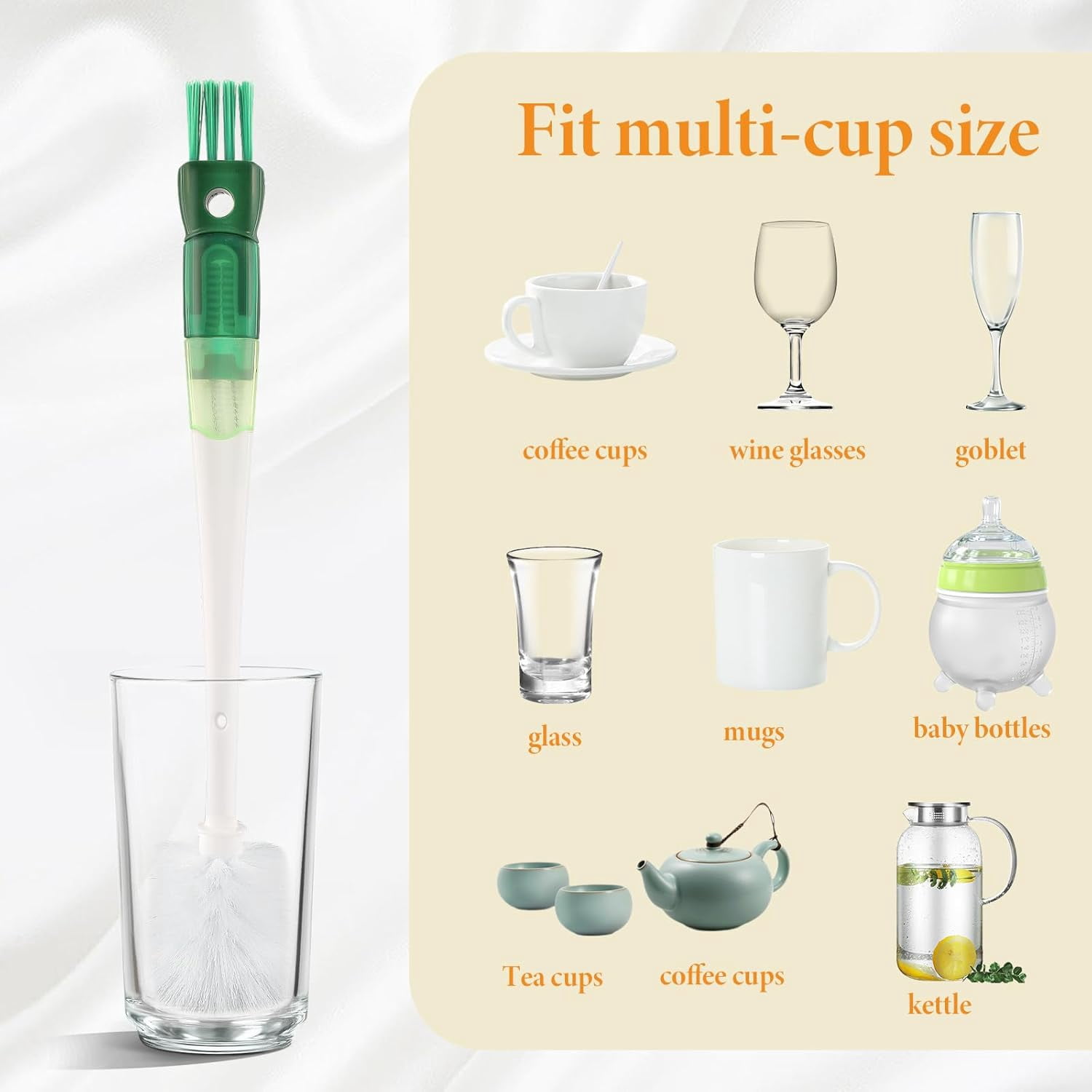 5 in 1 Water Bottle Brushes for Cleaning, Easily Cleans The Cup Mouth, Lid, Bottom, and Straw.Multifunctional Insulation Bottle Cleaning Tools, Home Kitchen Cleaning Tools