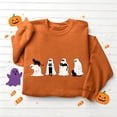 thumbnail image 4 of Wenini Women's Halloween Black Cats and Ghost Print Sweatshirt Long Sleeve Crew Neck Sweatshirt Casual Pullover Top, 4 of 7