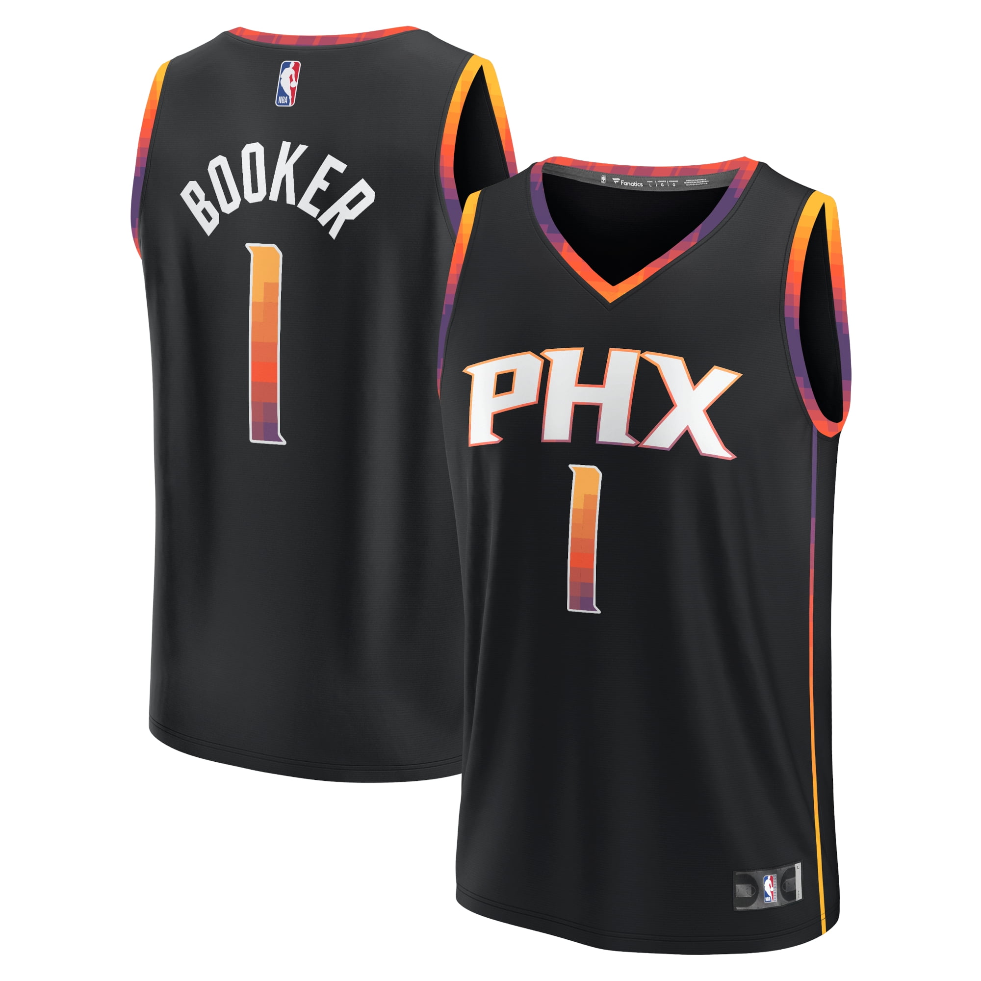 Youth Fanatics Devin Booker Black Phoenix Suns Fast Break Player Jersey - Statement Edition