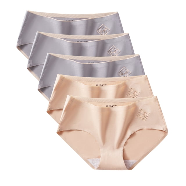 Harpily 2025 Intimates Clearance In With Non Underwear Color Solid 5PC Briefs Thin Mid Women's Waist